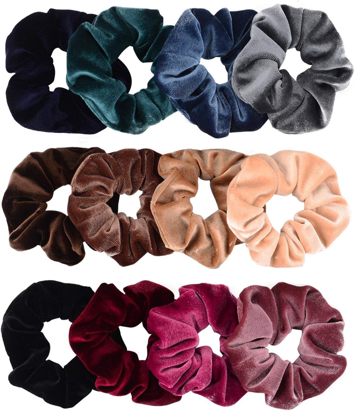 Whaline 12 Pack Velvet Hair Scrunchies for Women