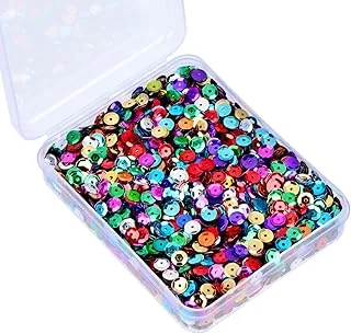 Whaline 20,000 Pcs Bulk Loose Sequins Round Cup Sequins Iridescent Spangles