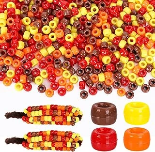 Whaline 2000 Pieces Fall Pony Beads Plastic Beads Craft Beads Assorted Beads