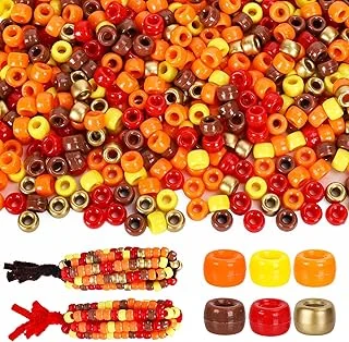 Whaline 1000Pcs Fall Pony Beads with 100Pcs Chenille Stems Pipe Cleaners 6