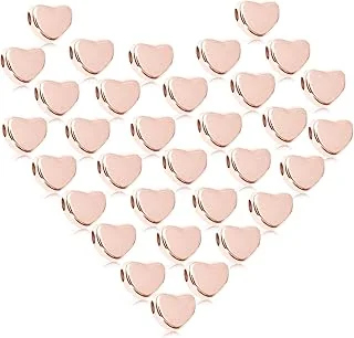 Whaline 600Pcs Heart Beads Rose Gold Acrylic Heart Shape Beads Valentines Day