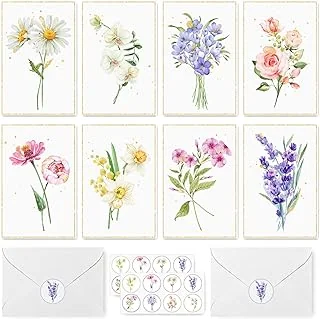 32 Pack Floral Blank Greeting Cards Watercolor Papyrus Gold