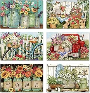 36 Pack Spring Farmhouse Greeting Cards Bulk Colorful