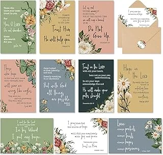 40 Pack Christian Greeting Cards Bible Verse Floral