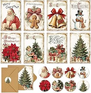 40 Packs Christmas Vintage Greeting Cards Retro Xmas Tree