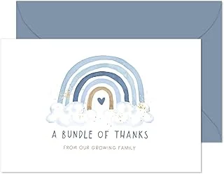 50 Pack Blue Rainbow Thank You Cards Boxed A Bundle of