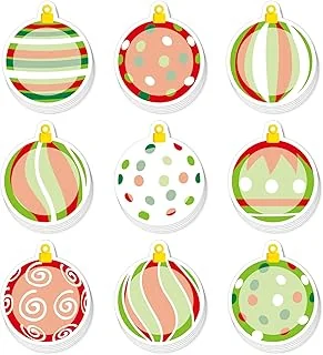 Christmas Sticky Note Red Green Xmas Ball Notepad 9 Designs Reminder Memo Pad for Annotating Office Classroom Supplies, 18 Packs
