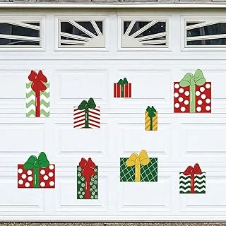 Christmas Garage Door Magnets Box Magnet Decoration Holiday Refrigerator Stickers Car Door Decals for Xmas Party Supplies Indoor Outdoor Home Decor