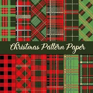 24Pcs Christmas Pattern Paper Plaid Scrapbook Specialty Paper Red Green Double Sided Decorative Craft Papers For Xmas Winter Holiday DIY Card Making Photo Album Decor, 11.8 x 11.8 Inch