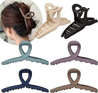 6 Morandi Color 4.3 Inch Nonslip Jaw Strong Hold Matte Butterfly Clamp Hair