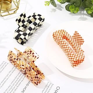 Checkered Vintage Styling Large 4 Inch Retro Rectangular Cute Non-slip Strong