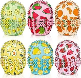 600Pcs Fruit Cupcake Liners Strawberry Watermelon Lemon Pineapple Orange