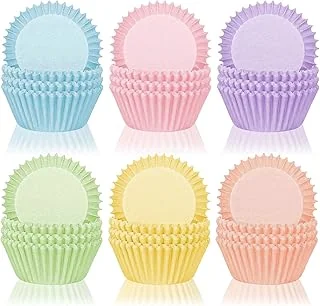 600Pcs Colorful Cupcake Liners Pastel Color Cupcake Wrappers Baking Cup Light