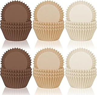 600Pcs Brown Neutral Cupcake Liners Fall Color Brown Gradient Color Baking Cups