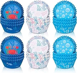 600Pcs Ocean Themed Cupcake Liners Summer Baking Cups Crab Coral Starfish Sea