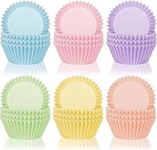 300Pcs Colorful Cupcake Liners Pastel Color Cupcake Wrappers Baking Cup Light