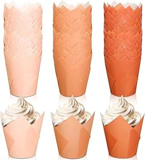 180Pcs Fall Terracotta Tulip Cupcake Liners Greaseproof Muffin Baking Liners