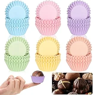 600Pcs Colorful Mini Cupcake Liners Pastel Color Baking Cups Pink Blue Purple