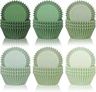 300Pcs Sage Green Cupcake Liners Gradient Green Baking Cups Wedding Shower