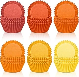 300Pcs Fall Cupcake Liners Gradient Orange Autumn Baking Cups Thanksgiving