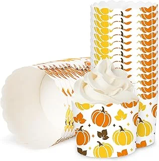 Sponsored Ad - 100Pcs Fall Paper Baking Cups Pumpkin Maple Leaf Cupcake
