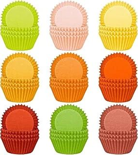 450Pcs Fall Cupcake Liners Green Orange Yellow Brown Autumn Baking Cups