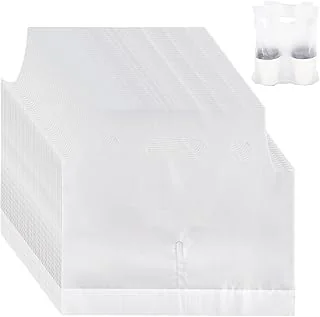 1000 Count Handle Drinking Bags 2 Cups Handle Drink Carriers Clear Plastic