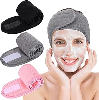 Whaline Spa Facial Headbands 3 Pieces Make Up Wrap Head Terry Cloth Headband