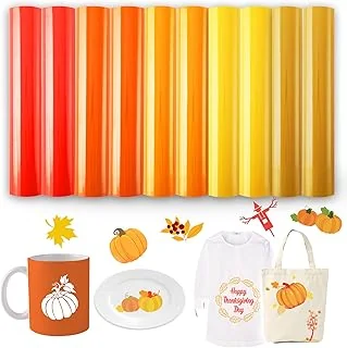 Fall Heat Transfer Vinyl 12 Sheet 12 X10 Inch Orange Yellow Autumn Theme Iron