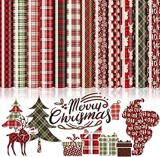 12 Sheet Christmas Heat Transfer Vinyl Colorful Plaid HTV Iron on Vinyl