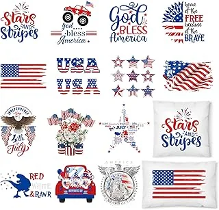 14 Sheet Patriotic Heat Transfer Vinyl Stickers 4th of July Iron on Vinyl HTV