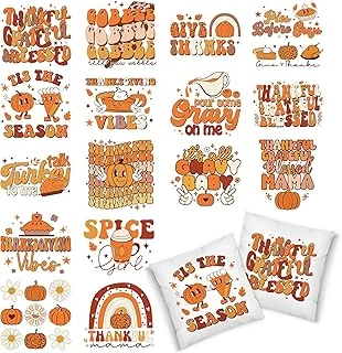 16 Sheet Fall Groovy Heat Transfer Vinyl Stickers Boho Thanksgiving Iron on