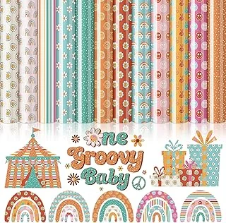 12 Sheet Boho Heat Transfer Vinyl Assorted Daisy Rainbow Iron on Vinyl Pink