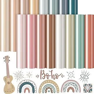 16 Sheet Boho Color Heat Transfer Vinyl Assorted Colorful Iron on Vinyl