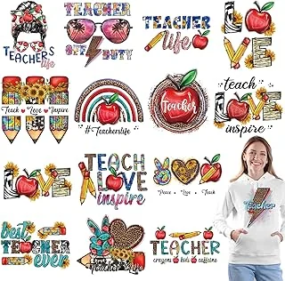15 Sheets Teacher Iron On Transfer Stickers Teachers' Day Heat Transfer Decals