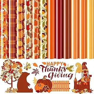 12 Sheets Fall Heat Transfer Vinyl Thanksgiving Iron on Vinyl Autumn Orange