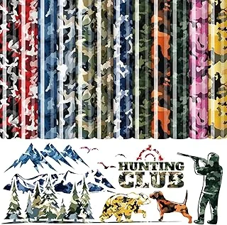 12 Sheets Camo Heat Transfer Vinyl Camouflage Iron on Vinyl Mixed Hunting Camo