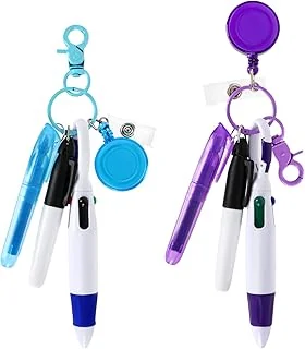 Whaline 10Pcs Mini Highlighter Nurse Pen Set with Badge Clip Nurse Permanent