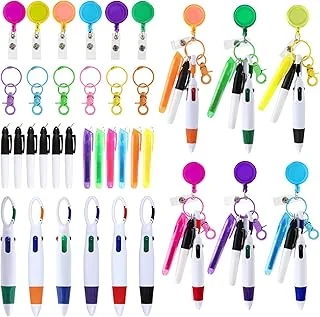 Whaline 30Pcs Mini Highlighter Nurse Pen Set with Badge Clip 6 Colors Nurse