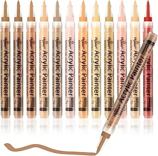 Whaline Acrylic Skin Tone Paint Pens 12 Skin Colors Art Markers