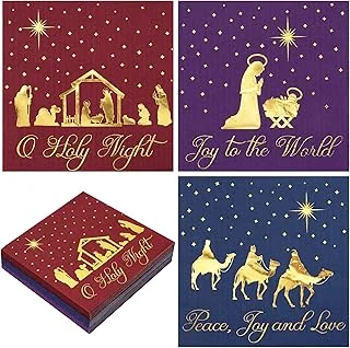 75 Pack Christmas Jesus Napkins Holy Night Nativity Disposable Paper Napkins