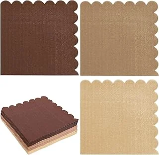 150 Pack Fall Color Brown Neutral Cocktail Napkins Wood Grain Napkins Brown