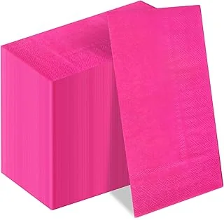 100Pcs Hot Pink Guest Napkins Disposable Paper Dinner Napkin Party Decorative