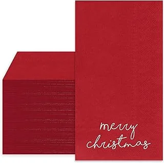 Merry Christmas Guest Napkins Red Disposable Paper Napkins Xmas Guest Hand