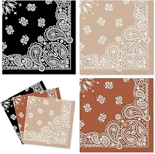 120Pcs Western Bandana Cocktail Napkins 3 Colors Wild West Paper Napkin Cowboy