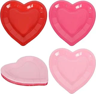 Valentine Paper Plates 7.5 Inch Heart Shaped Disposable