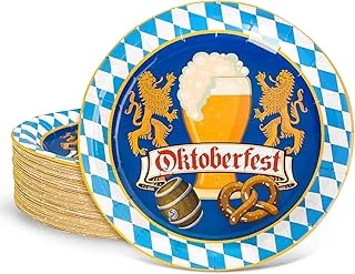 40Pcs Oktoberfest Theme Paper Plates 9 Inch German Beer