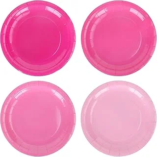 40Pcs Hot Pink Paper Plates Valentine's Day 4 Colors