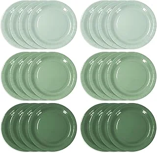 72Pcs Sage Green Paper Plates 7 Inch Gradient Green Dessert
