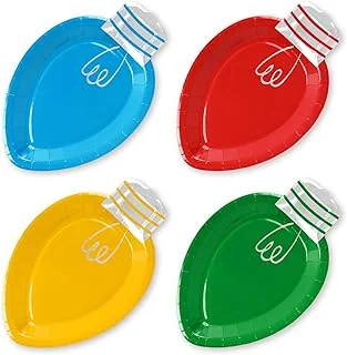 40 Pcs Christmas Paper Plate Silver Foil Xmas Light Dinner